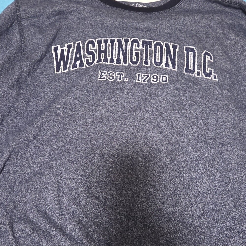 Men's Washington D.C. Est. 1790 Graphic Print Crew Neck T-Shirt Gray XL Logo